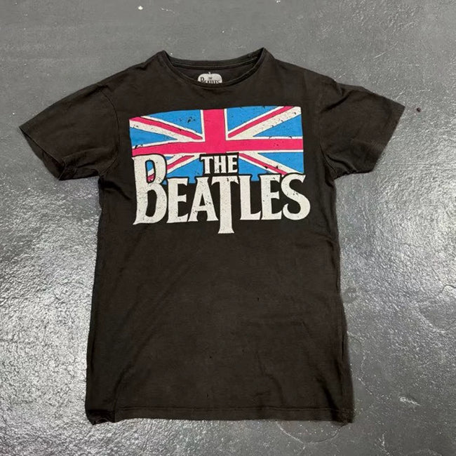 The Beatles "Union Jack" Distressed Logo Graphic Tee Hover Image