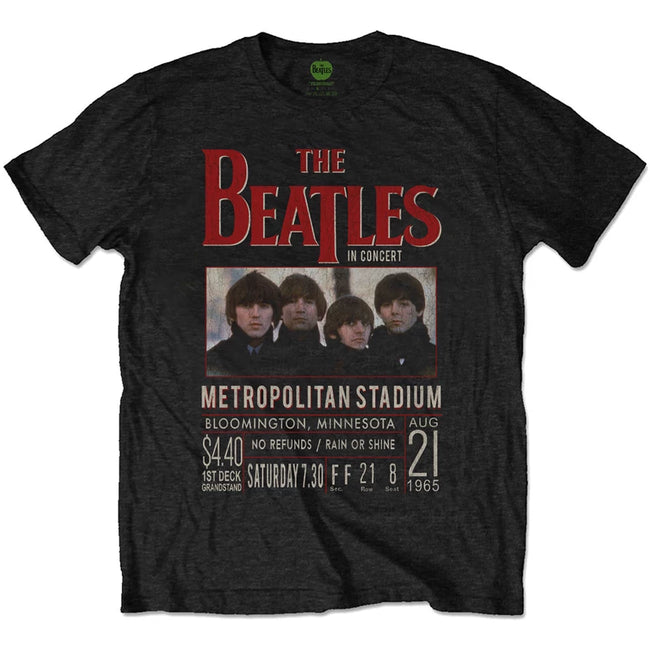 The Beatles "1965 Metropolitan Stadium Concert" Vintage Ticket Graphic Tee in Charcoal Hover Image