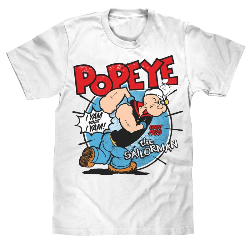 Popeye "I Yam What I Yam" Vintage Graphic Tee white