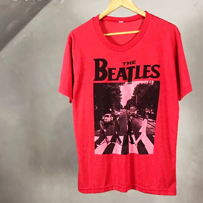 The Beatles "Abbey Road" Graphic Tee - Red Hover Image