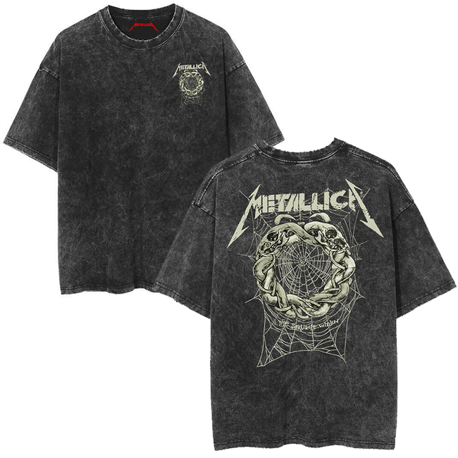 Metallica Vintage-Wash Heavy Metal Graphic T-Shirt Hover Image
