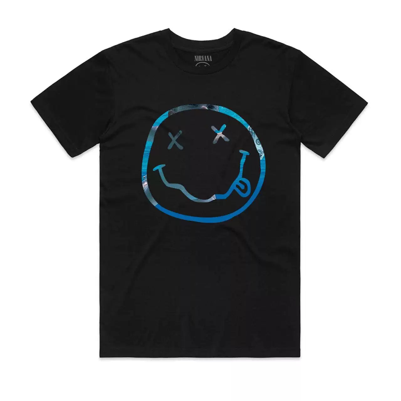 Nirvana Blue Patterned Smiley Graphic Tee