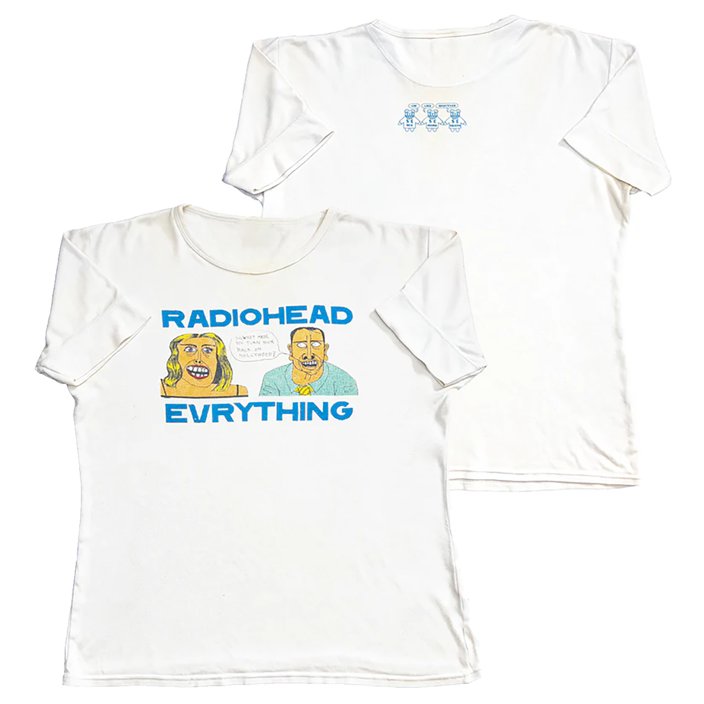 Radiohead "Everything" Cartoon Graphic Tee in White