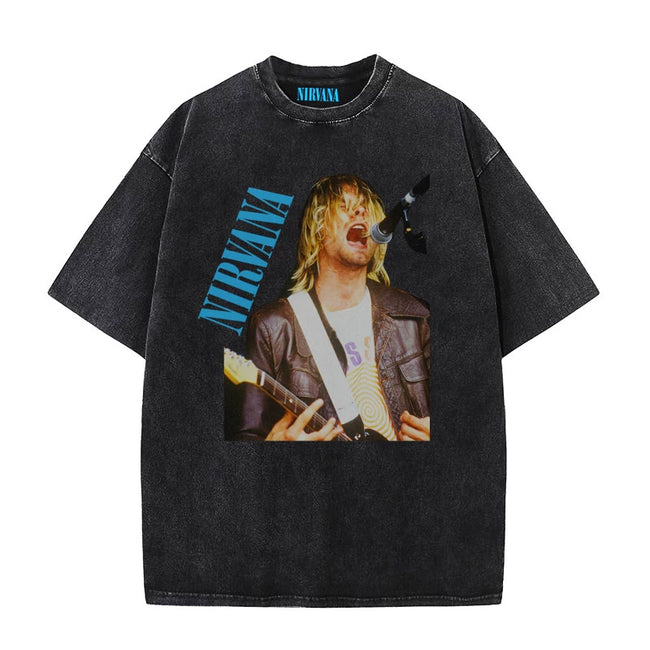 Nirvana Kurt Cobain Vintage Wash Graphic Tee Hover Image