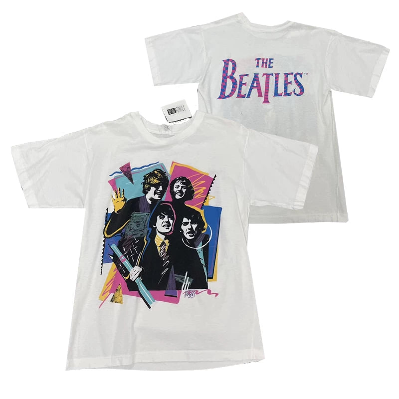 The Beatles "Retro Geometric" 90s Style Graphic Tee