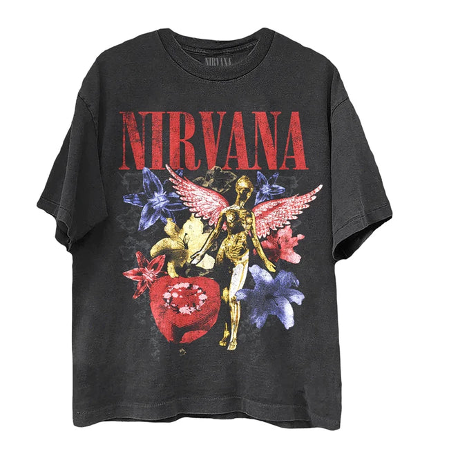 Nirvana Floral Angel Graphic Tee Hover Image