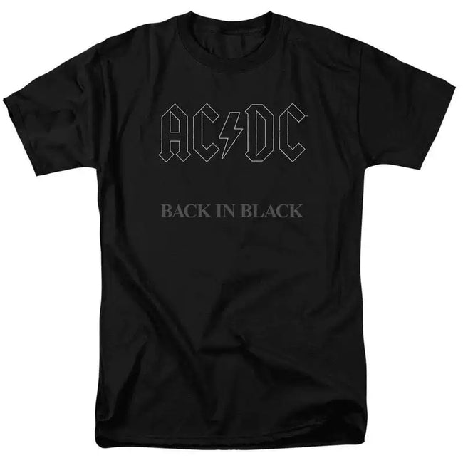 AC/DC "Back in Black" Minimalist Graphic Tee in Black Hover Image