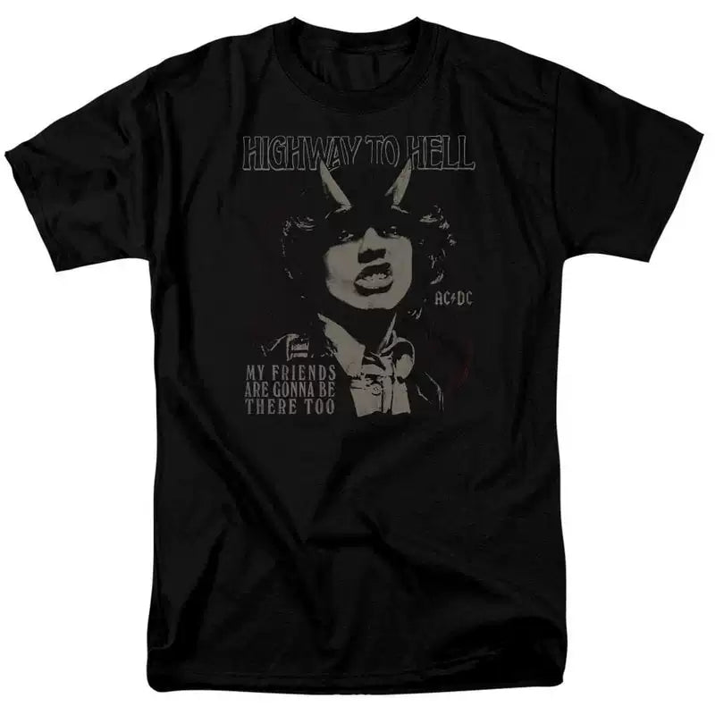 AC/DC "Highway to Hell" Devil Portrait Graphic Tee in Black