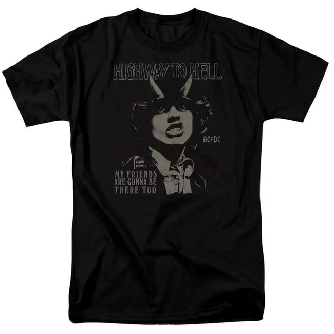 AC/DC "Highway to Hell" Devil Portrait Graphic Tee in Black Hover Image