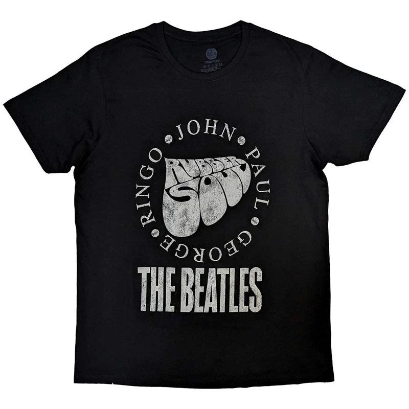 The Beatles "Rubber Soul" Logo Graphic Tee in Black