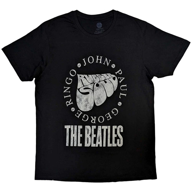 The Beatles "Rubber Soul" Logo Graphic Tee in Black Hover Image