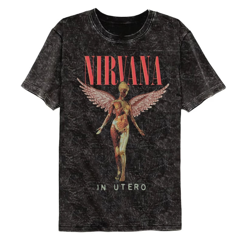 Nirvana "In Utero" Acid-Wash Graphic Tee