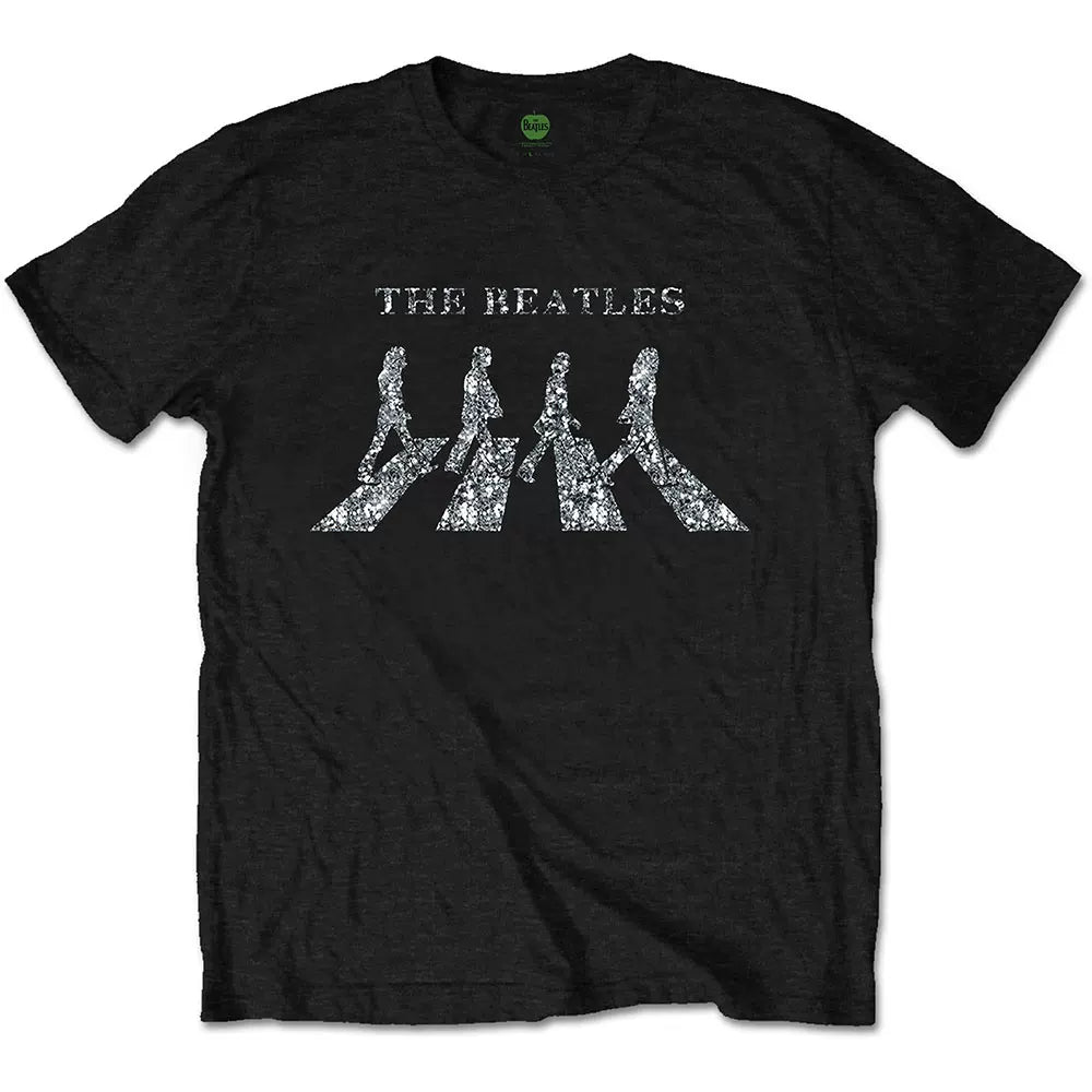 The Beatles "Abbey Road" Glitter Silhouette Graphic Tee in Black
