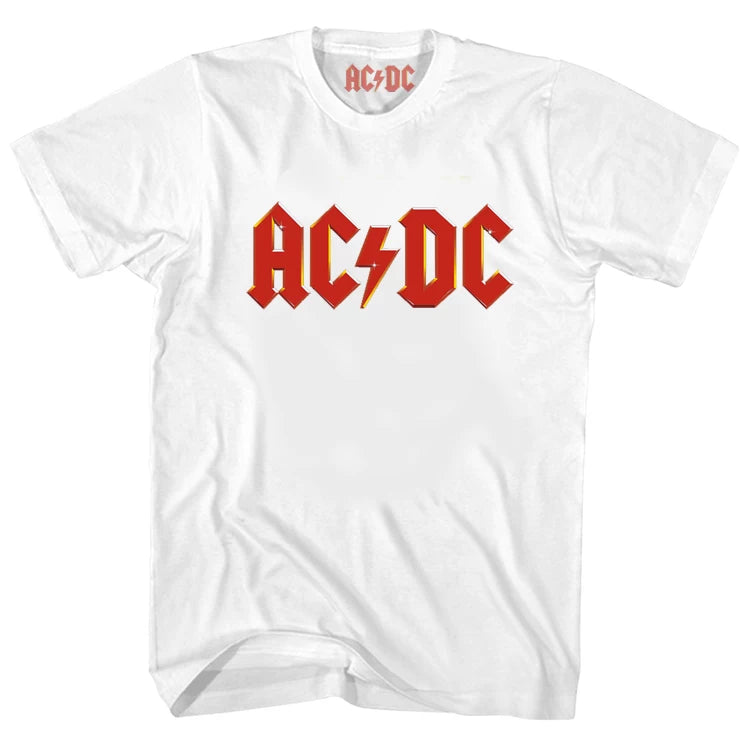 AC/DC "Back in Black" & Logo Graphic Cotton Tee White and red