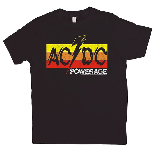 AC/DC "Powerage" Retro Stripe Graphic Tee in Black Hover Image