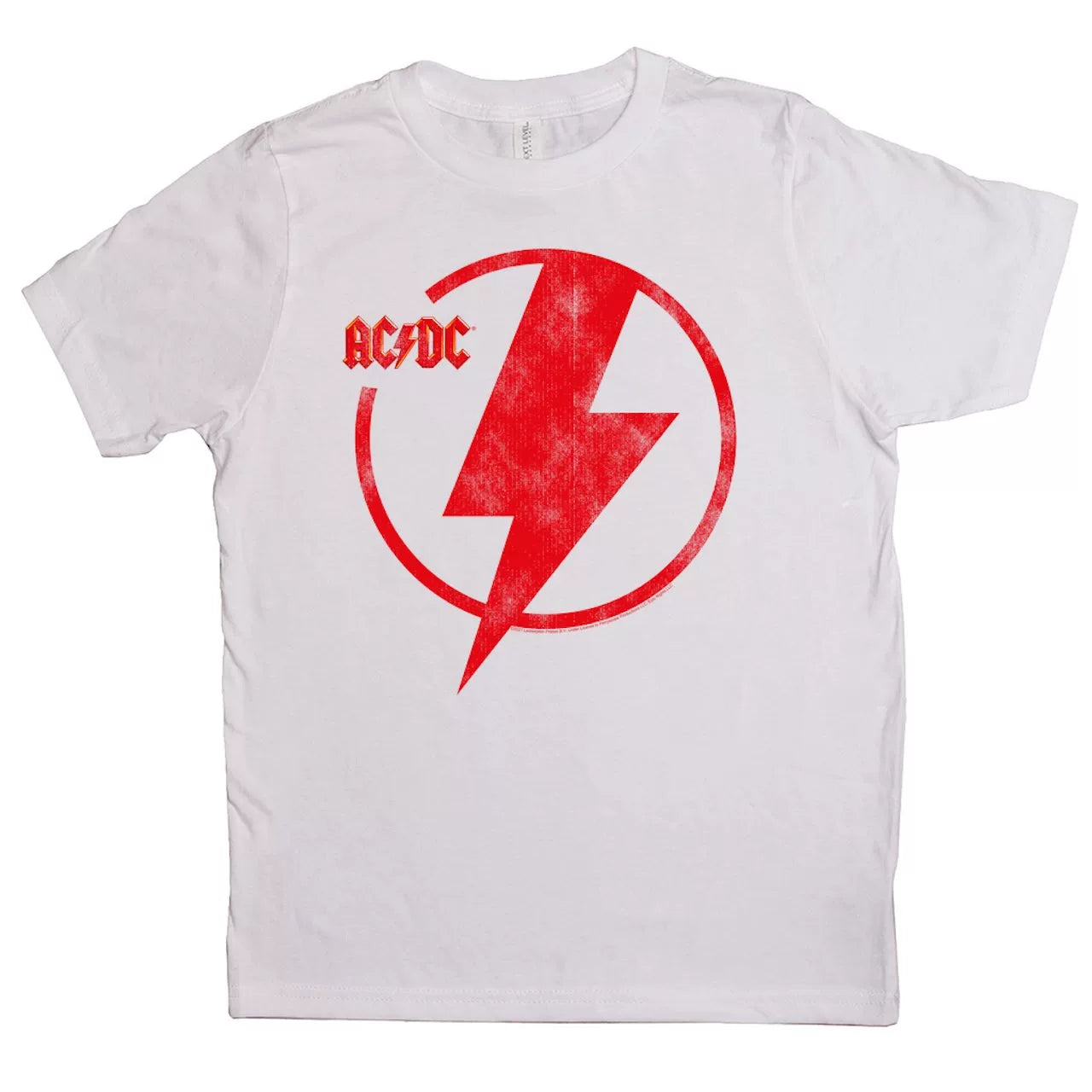 AC/DC "Red Lightning Circle" Graphic Tee  White