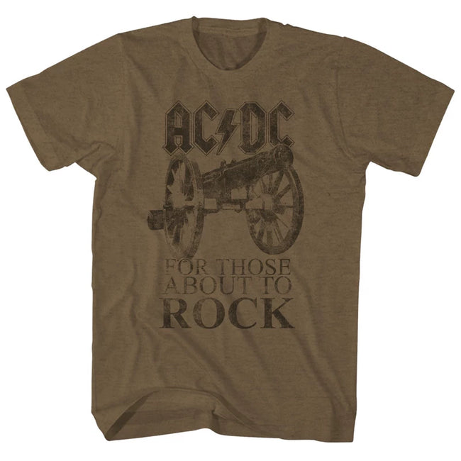 AC/DC "For Those About to Rock" Cannon Graphic Tee in Brown Hover Image