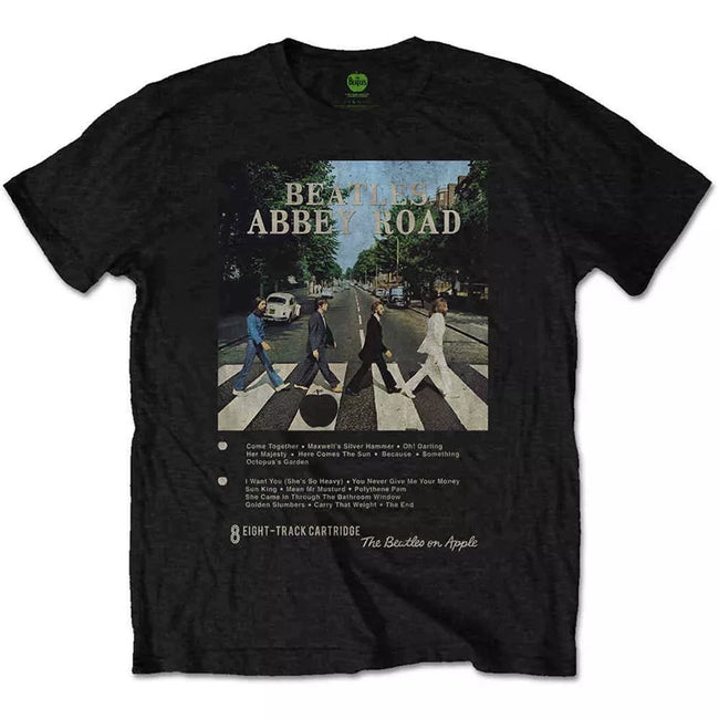 The Beatles "Abbey Road 8-Track" Retro Graphic Tee in Black Hover Image