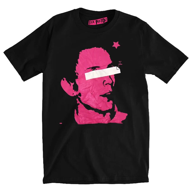 Sex Pistols "Johnny Rotten Censored" Graphic Tee in Black Hover Image