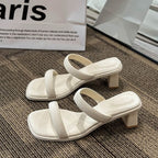 Low Heel Plain Sandals