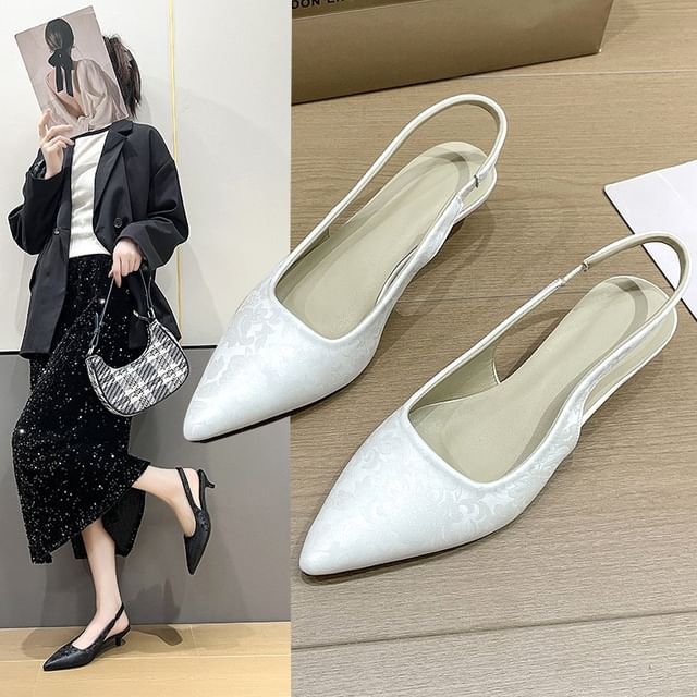 Heel Slingback Sandals Pointed Low Hover Image