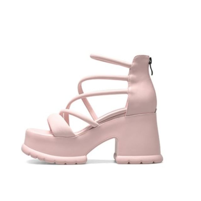 Lace-Up Platform Sandals Hover Image