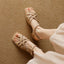 Woven Block Heel Sandals