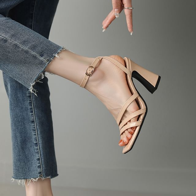 Ankle Strap Block Heel Sandals