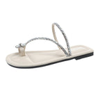 Rhinestone Loop Toe Sandals