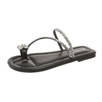 Rhinestone Loop Toe Sandals