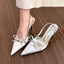 Sandals Pointed Slingback Bow Stiletto