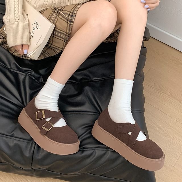Platform Plain Mary Jane Flats Hover Image