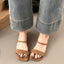 Square Toe Plain Slide Sandals
