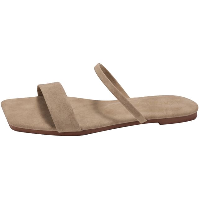 Square Toe Plain Slide Sandals