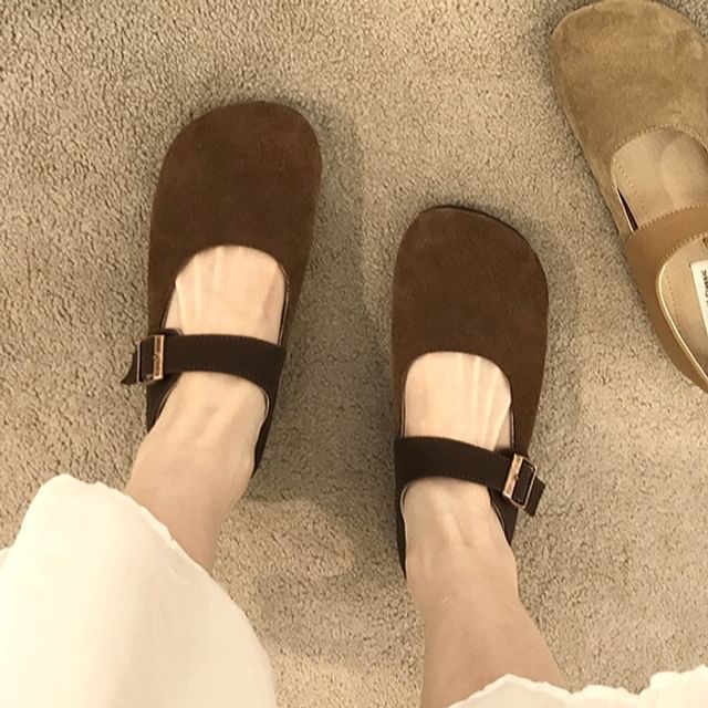 Plain Buckled Mary Jane Flats Hover Image