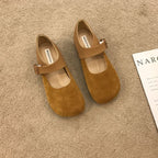 Plain Buckled Mary Jane Flats