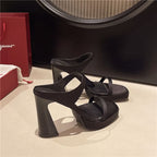 Sandals Slide Heel Chunky