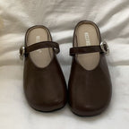 Low Heel Hoop Accent Mary Jane Mules