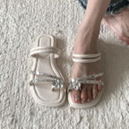 Square-Toe Toe Loop Thong Sandals