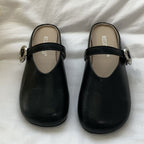 Low Heel Hoop Accent Mary Jane Mules