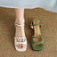 Square-Toe Buckled Sandals