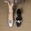 Square-Toe Sequined Sandals