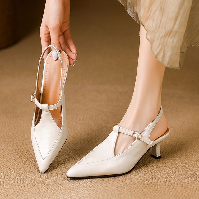 High Heel Buckled Slingback Sandals Hover Image