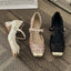 Pumps Sequin Mary Jane Heel Tweed Block Toe Square
