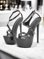 Sandals High Platform Heel Women's Black