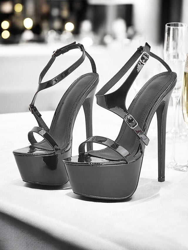 Sandals High Platform Heel Women's Black